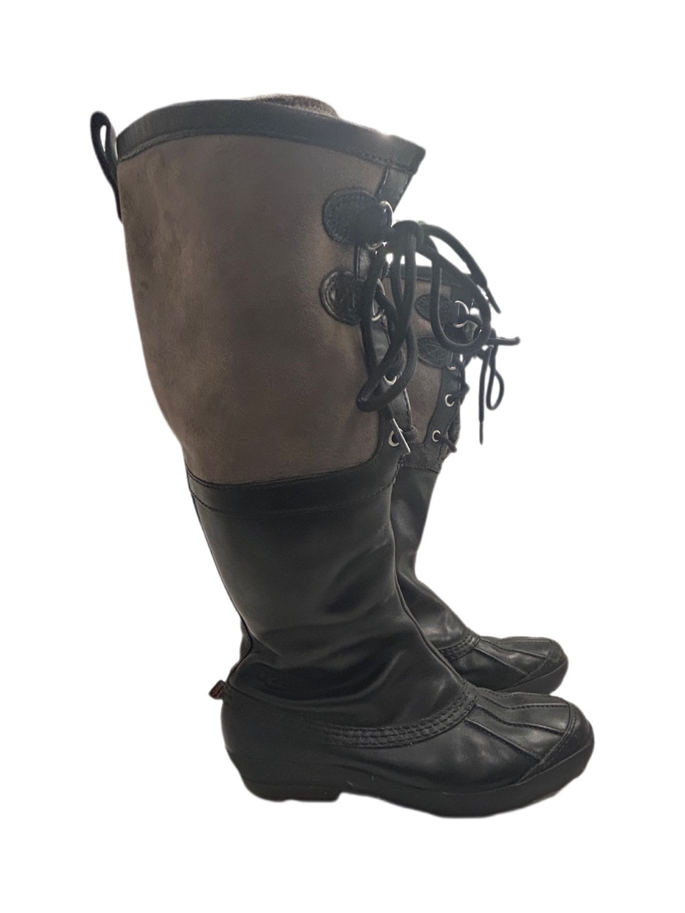 UGG Australia Womens 7.5  Lace Up Sheepskin & leather Winter Boots Black